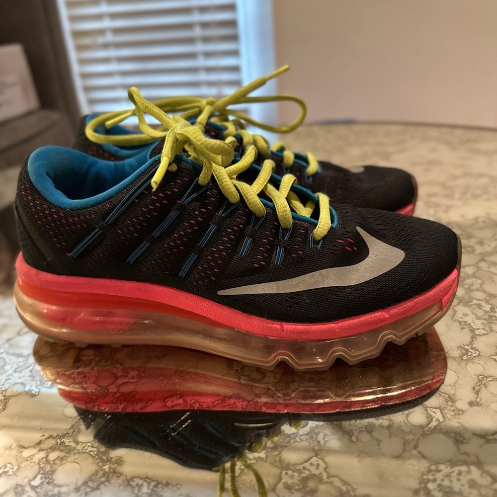 Nike Airmax 2016 Black and Pink Sneakers with Yellow Accents